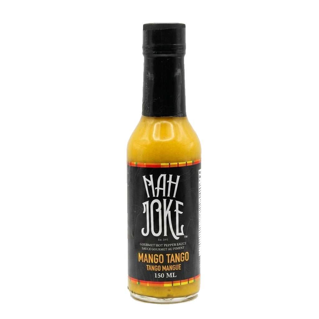 NAH JOKE Mango Tango, 150 mL bottle of gourmet hot pepper sauce