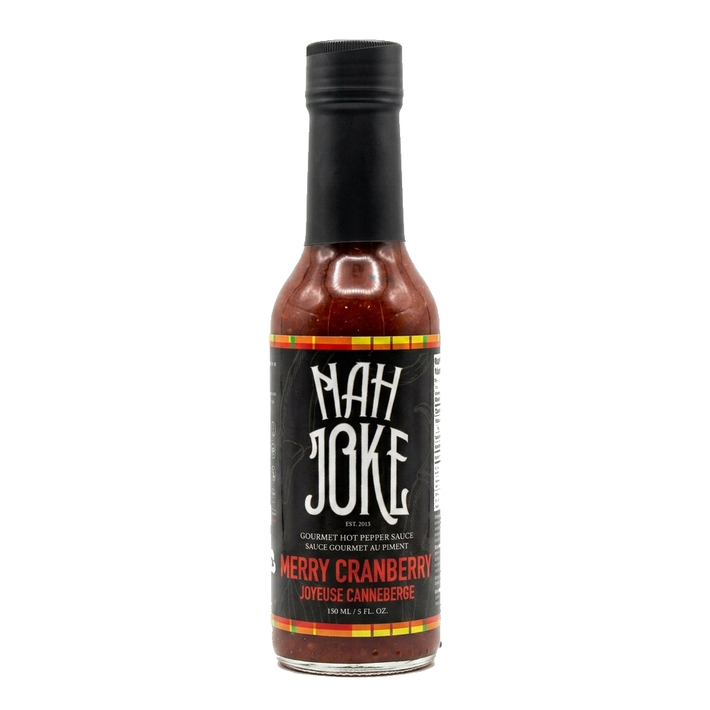 NAH JOKE Merry Cranberry, 150 mL bottle of gourmet hot pepper sauce